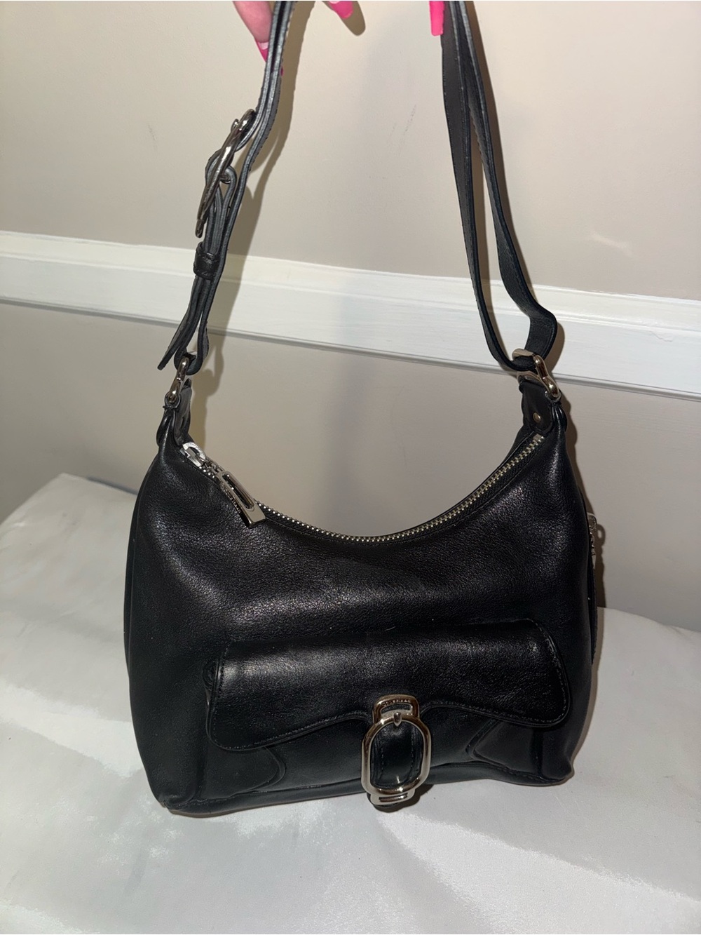Cole Haan Classic Black Leather Shoulder Bag
